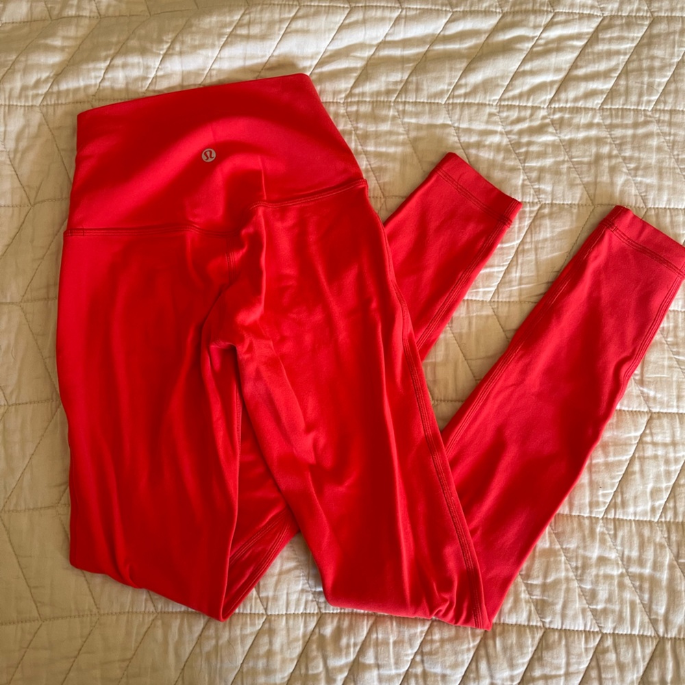 Red Lululemon Align Leggings